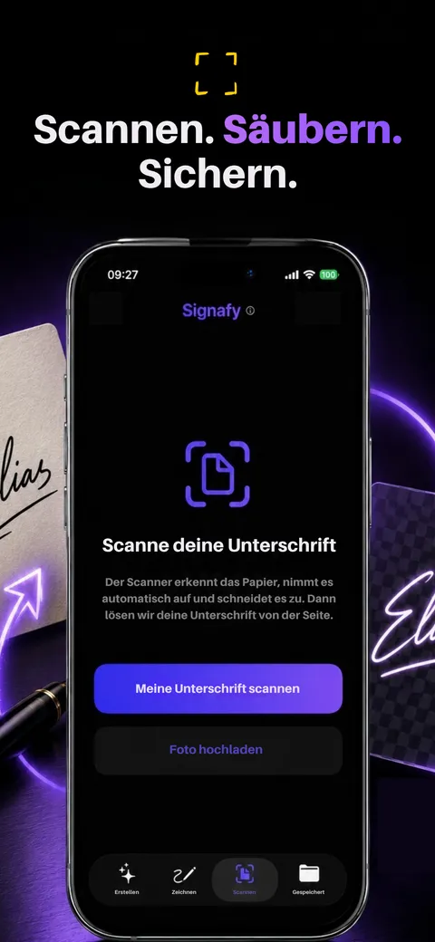 Die eigene Unterschrift scannen
